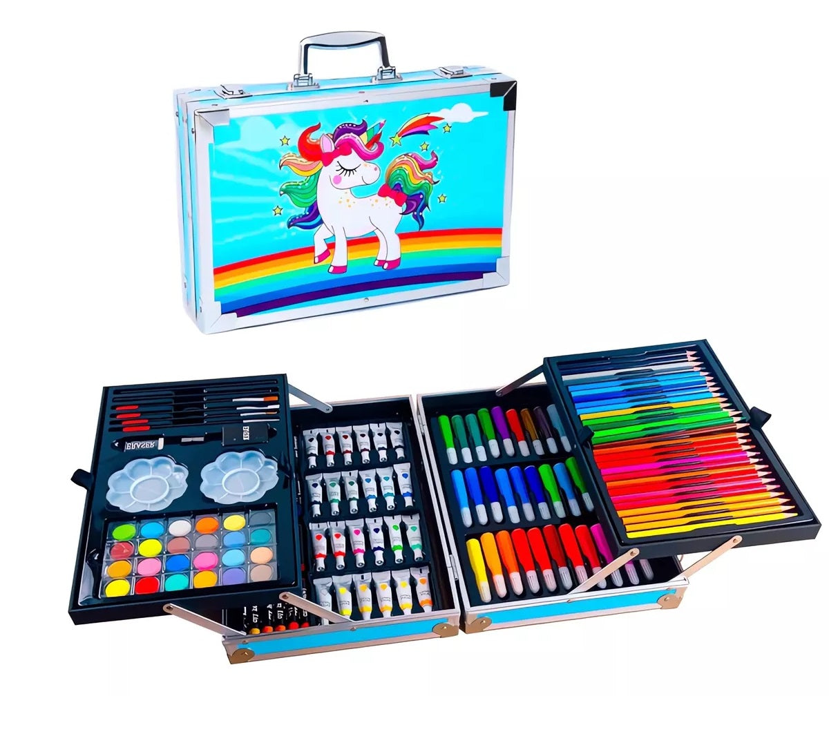 Kit De Arte Dibujo Maleta 145 Pz Azul